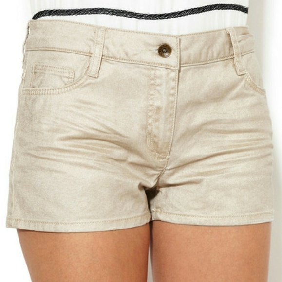 Sandro Parisienne Metallic Denim Shorts - Picture 1 of 5